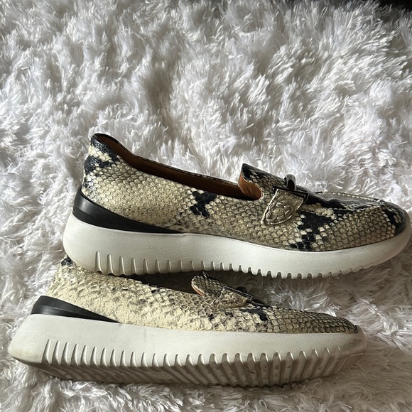 Aquatalia Beige and Black Patterned Loafers - Picture 2 of 7